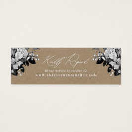 Industriële rustieke chique bloemenbruiloft websit mini visitekaartjes