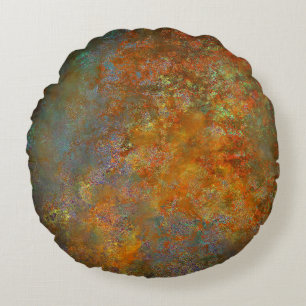 Industriële Rustieke Rusty Koper Geïnspireerde Kun Rond Kussen
