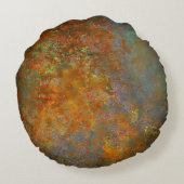 Industriële Rustieke Rusty Koper Geïnspireerde Kun Rond Kussen (Achterkant)