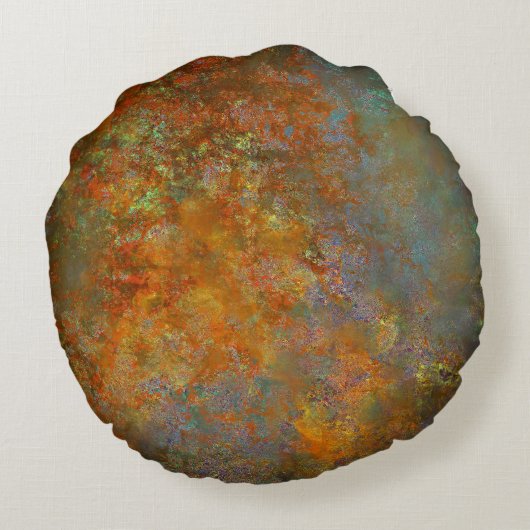 Industriële Rustieke Rusty Koper Geïnspireerde Kun Rond Kussen (Achterkant)