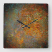 Industriële Rustieke Rusty Koper Geïnspireerde Kun Vierkante Klok (Voorkant)