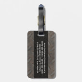 Industriële Rusty Metallic Diamond Plated Mannelij Bagagelabel (Achterkant verticaal)