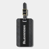 Industriële Rusty Metallic Diamond Plated Mannelij Bagagelabel (Voorkant verticaal)