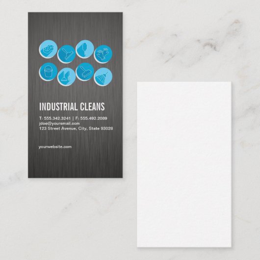 Industriële schoonmaak iconen | commercieel visitekaartje (Voorkant / Achterkant)