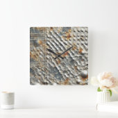 Industriële Sci-Fi Metalen Textuur Vierkante Klok (Huis)