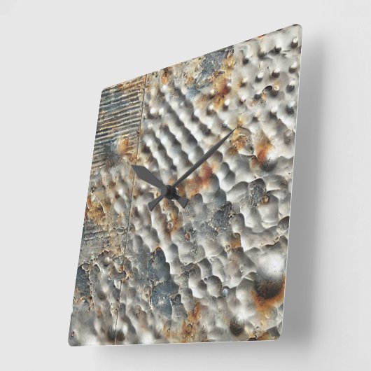 Industriële Sci-Fi Metalen Textuur Vierkante Klok (Hoek)