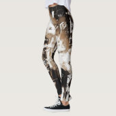 Industriële Sepia Glitch Leggings (Links)
