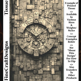 Industriële Sepia Steampunk Klok CZ1S Decoupage Tissuepapier