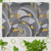 Industriële spiralen – Abstract Grunge-geïnspireer Theedoek (Gevouwen)