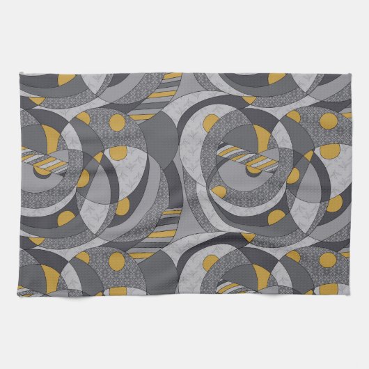 Industriële spiralen – Abstract Grunge-geïnspireer Theedoek (Horizontaal)