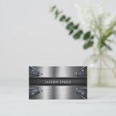 Industriële stalen plaat moderne metaal visitekaartje (Staand voorkant)