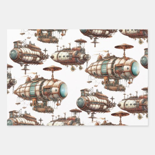 Industriële Steampunk Fantasie Inpakpapier Vel (Voorkant 2)