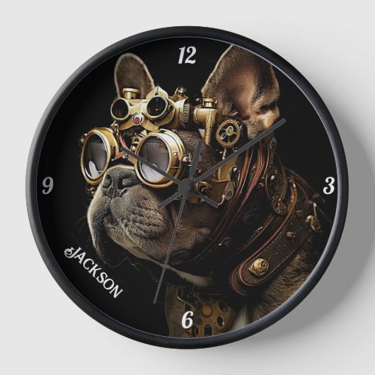 Industriële Steampunk Franse Bulldog (Voorkant)