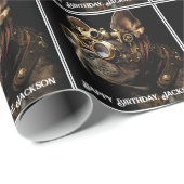 Industriële Steampunk Franse Bulldog Cadeaupapier (Rol Hoek)