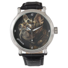 Industriële Steampunk Franse Bulldog Horloge