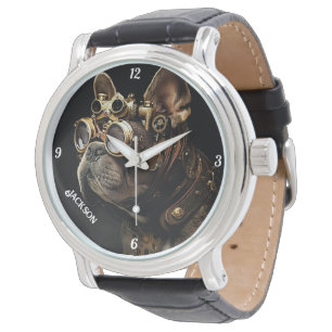 Industriële Steampunk Franse Bulldog Horloge
