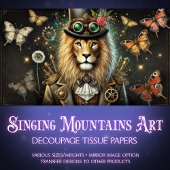 Industriële Steampunk Lion Decoupage Tissuepapier