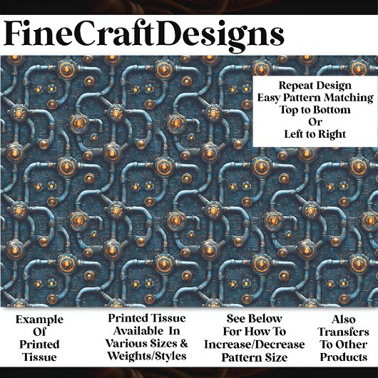 Industriële Steampunk Pijpen Patroon BM2 Decoupage Tissuepapier