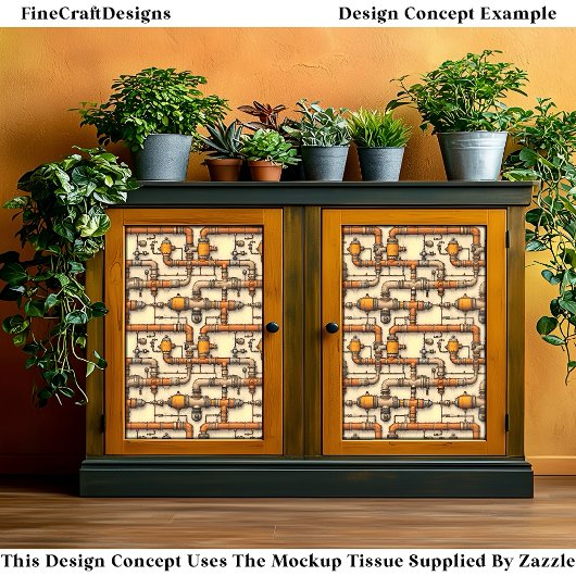 Industriële Steampunk Pijpen Patroon BM6 Decoupage Tissuepapier