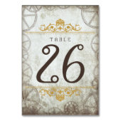 Industriële Steampunk Trouwtafel Nummer Kaart (Voorkant)