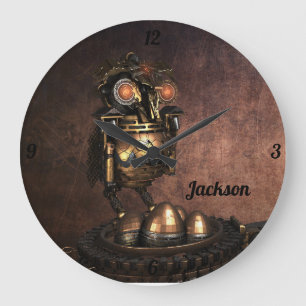 Industriële Steampunk Uil en Eieren Grote Klok