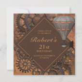 Industriële Steampunk Verjaardagsuitnodiging Kaart (Voorkant)