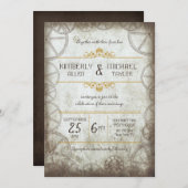 Industriële  Steampunk Wedding Kaart (Voorkant / Achterkant)