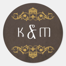 Industriële  Steampunk Wedding Ronde Sticker