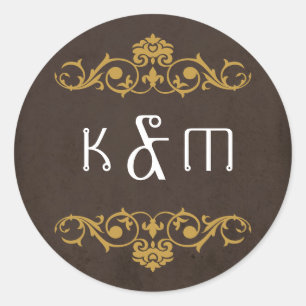 Industriële  Steampunk Wedding Ronde Sticker