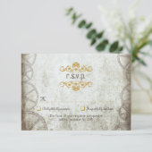 Industriële  Steampunk Wedding RSVP Kaartje (Staand voorkant)