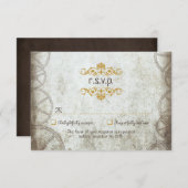 Industriële  Steampunk Wedding RSVP Kaartje (Voorkant / Achterkant)