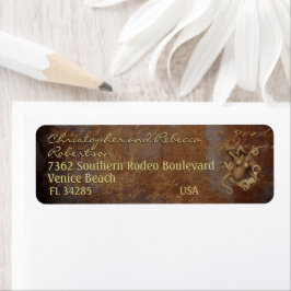 Industriële steenslag steampunk octopus brown doua etiket