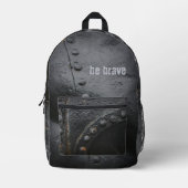 Industriële stijl minimalistische black metal bedrukte rugzak (Voorkant)