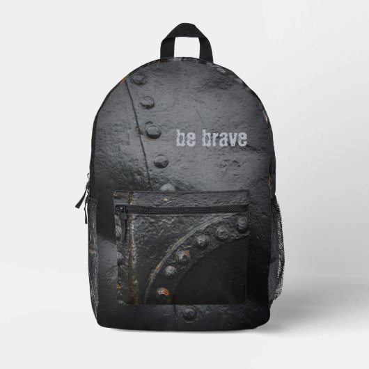 Industriële stijl minimalistische black metal bedrukte rugzak (Voorkant)