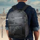 Industriële stijl minimalistische black metal bedrukte rugzak