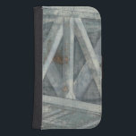 Industriële structuur | Brug Galaxy S4 Portefeuille Hoesje<br><div class="desc">Deze afdruk van een industriële structuur werd gemaakt door Jennifer Goldberger en lijkt op de sporen van een brug. Deze grijze structuur wordt op een slimme manier gerenderd,  zodat je de spanwijdte ervan wilt oversteken en zien wat er aan de andere kant is. Bestel er snel zelf een!</div>