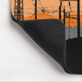 Industriële Sunset Power Lines Mousepad Muismat (Hoek)