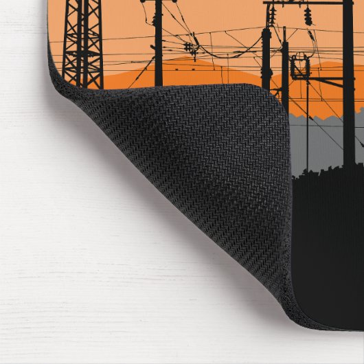 Industriële Sunset Power Lines Mousepad Muismat (Hoek)