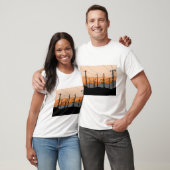 Industriële Sunset Power Lines Stedelijke esthetie T-shirt (Unisex)