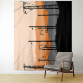 Industriële Sunset Silhouette Power Lines Wandkleed (In situ)