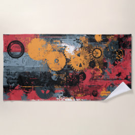 Industriële Tandwielcollage Urban Grunge Kunstwerk Strandlaken