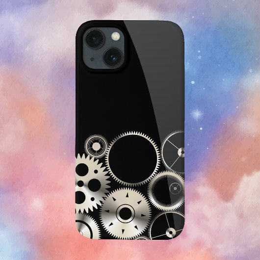 Industriële tandwielen op zwart en grijs Case-Mate iPhone case