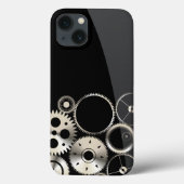 Industriële tandwielen op zwart en grijs Case-Mate iPhone case (Achterkant)