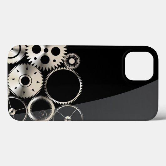 Industriële tandwielen op zwart en grijs Case-Mate iPhone case (Achterkant (horizontaal))