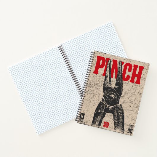 Industriële tang illustratie | Retro "Pinch" Notitieboek (Binnen)
