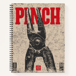 Industriële tang illustratie | Retro "Pinch" Notitieboek