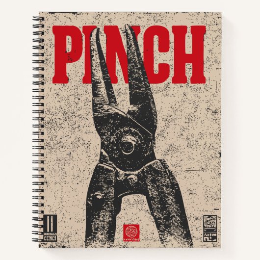Industriële tang illustratie | Retro "Pinch" Notitieboek (Voorkant)