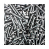 Industriële unieke zilveren schroeven gereedschap  tegeltje (Voorkant)