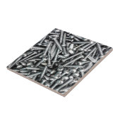 Industriële unieke zilveren schroeven gereedschap  tegeltje (Zijkant)