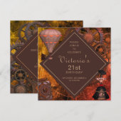 Industriële  Verjaardagsuitnodiging Kaart (Voorkant / Achterkant)